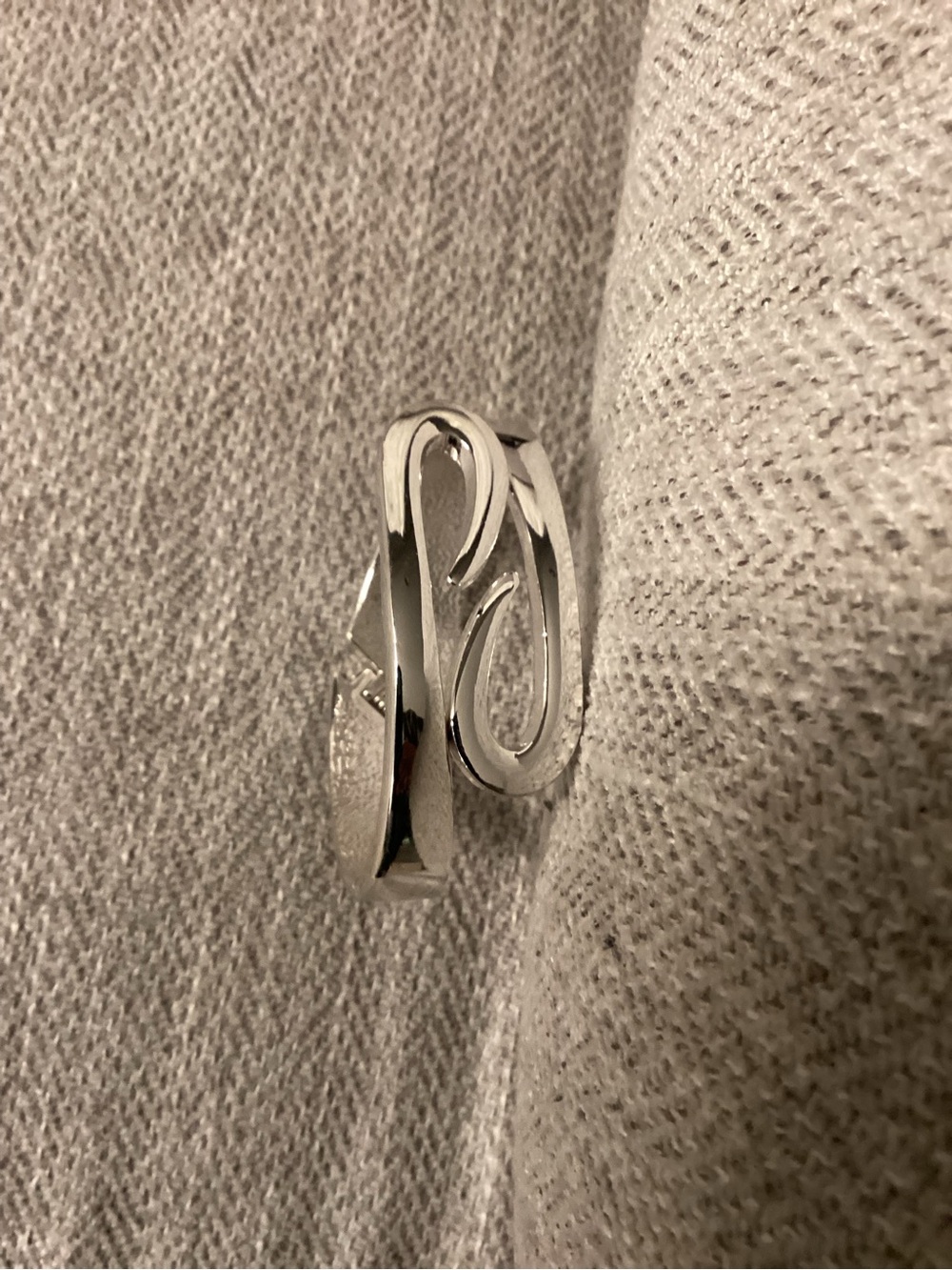 Silver Open Cuff Bracelet - Elegant Swirl Design